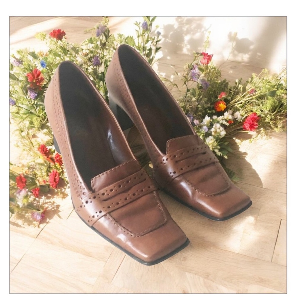 Vintage Leather Square Toe Heels Franco Sarto Leather Mary-jane Mint Si…